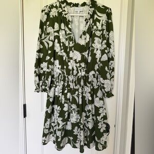 Sugar Lips 🫒 Green Floral Dress